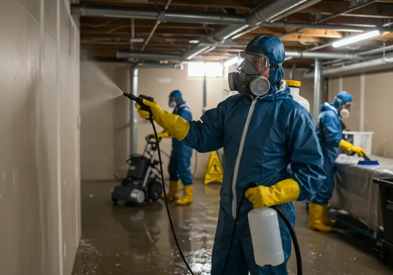 Basement Sanitization and Antimicrobial Treatment process in South Whitley, IN