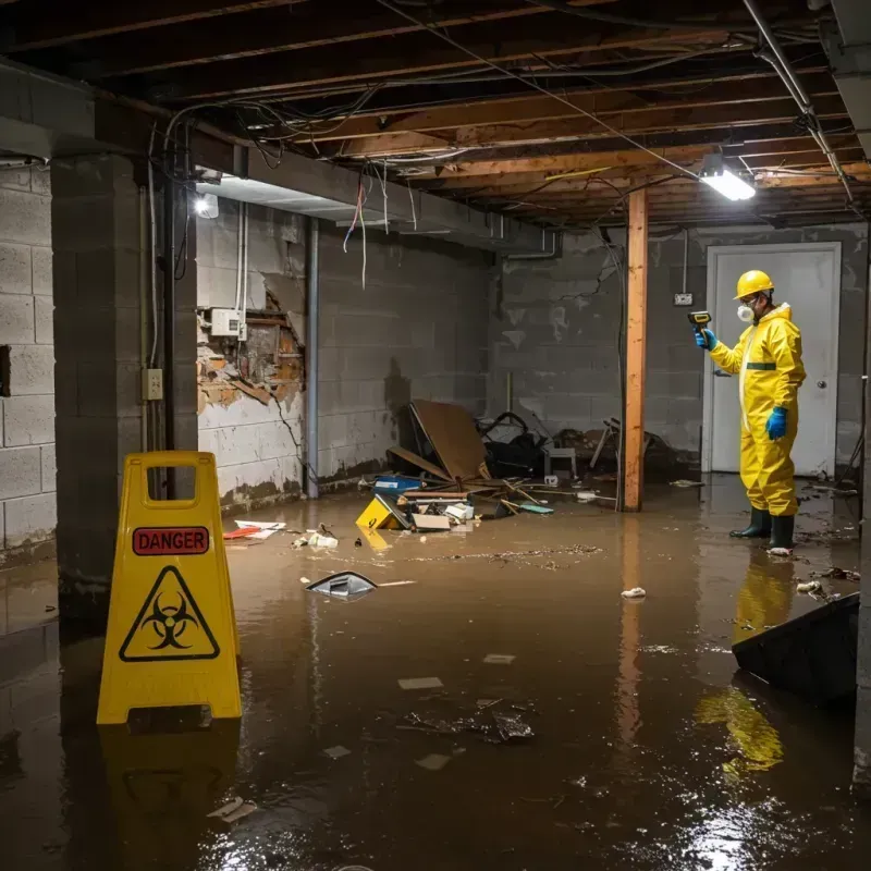 Flooded Basement Electrical Hazard in South Whitley, IN Property